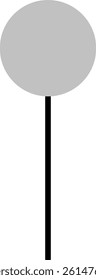 Caution Sign Circle Shape with Pole for Street Sign. Blank Frame Black and Grey Color.