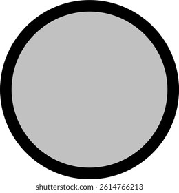 Caution Sign Circle Shape for Street Sign. Blank Frame Black and Grey Color.