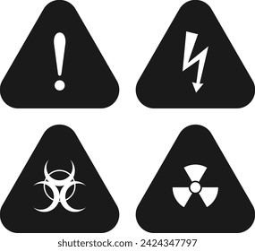 caution sign danger. danger sign. exclamation point triangle. bold. outline isolated white background