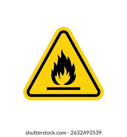 Caution sign. Danger Highly Flammable Material Symbol. Danger triangle symbol for mobile and web concept