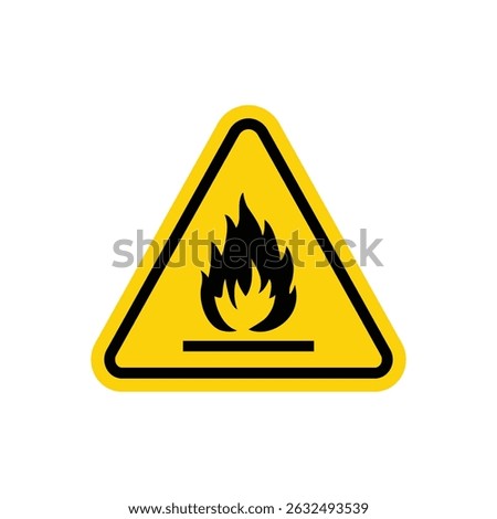 Caution sign. Danger Highly Flammable Material Symbol. Danger triangle symbol for mobile and web concept