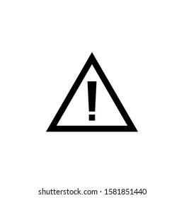 Caution sign, danger symbol with exclamation mark on white background