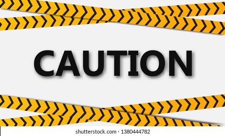 Caution sign . Danger yellow strip background . Caution banner . 