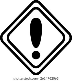 Caution Sign Diamond Silhouette Vector