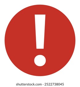 Sinal de cuidado. Ponto de exclamação em círculo vermelho. Sinal de aviso de perigo