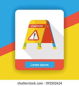 caution sign flat icon