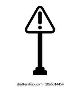 Caution sign Glyph Style vector icon which can easily modify or edit 