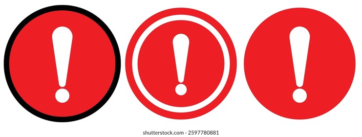 Caution sign. Hazard symbol in red color with white exclamatory symbol. Alert icon. Warning sign and symbol. Vector illustrator.
