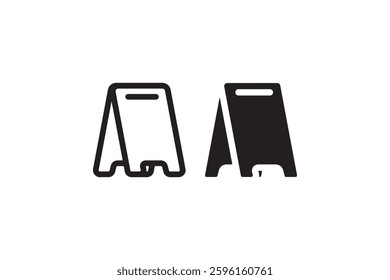 Caution sign icon in black and white Vector