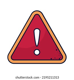 caution sign icon flat isolated