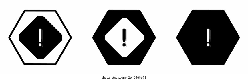 Icono de signo de precaución sobre fondo blanco. Ilustración de signo de precaución de logotipo de Vector.