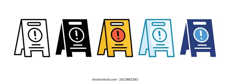 Caution Sign Icon Set Multiple Style Collection