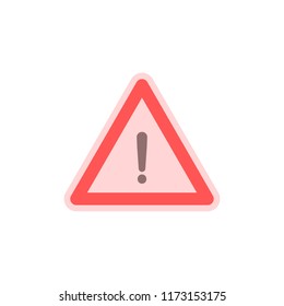 Caution sign icon. Vector illustration in flat minimalist style.