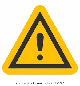 Caution sign icon vector of yellow caution icon on white background. 