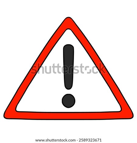 caution sign illustration hand drawn isolated vector