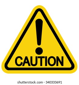 Caution sign isolated, Danger warning attention sign