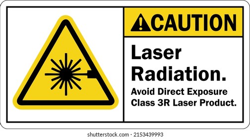 Caution Sign Laser Radiation. Avoid Direct Exposure Class 3R Laser Product (S-9232).