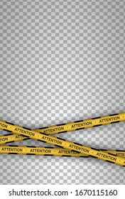 Caution sign line. Black and yellow line striped.