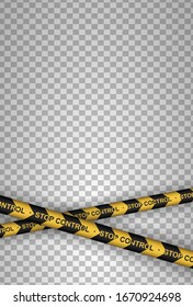 Caution sign line. Black and yellow line striped.