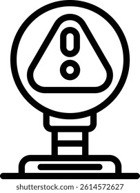 Caution Sign Line Vector Icon Design