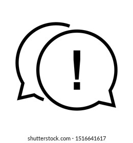 Caution sign and mark in bubble icon vector illustration logo template clean and simple design