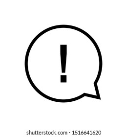 Caution sign and mark in bubble icon vector illustration logo template clean and simple design