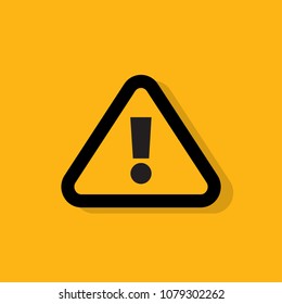 Caution Sign in Modern Flat Style Minimal Flat Design