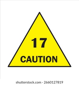 Signo de precaución con el número 17