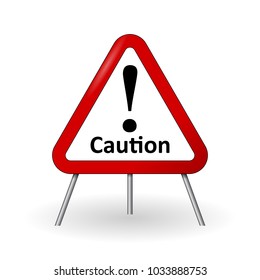 Caution sign on white background vector