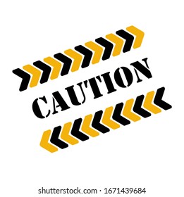  caution sign on white background