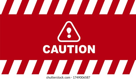 caution sign on white background