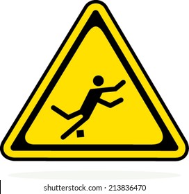 Caution Sign On White Background