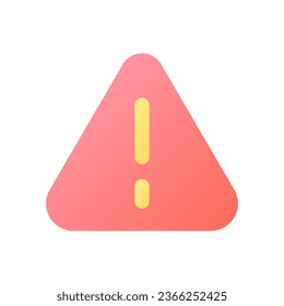 Caution sign pixel perfect flat gradient color ui icon. Warning about error. Important notification. Simple filled pictogram. GUI, UX design for mobile application. Vector isolated RGB illustration