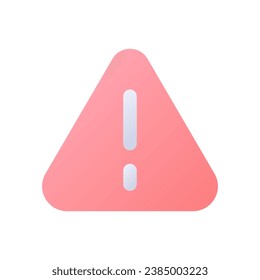 Vorsichtszeichen Pixel perfekte flache Farbverlauf-zweifarbige ui Symbol. Fehlerwarnung. Wichtige Benachrichtigung. Einfach gefülltes Piktogramm. GUI, UX Design für mobile Anwendungen. Vektor-einzelne RGB-Illustration