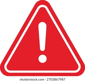 Señal de precaución. Vector rojo de advertencia de peligro
