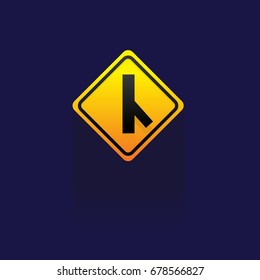 Caution Sign Road on blue background. vector. logo. icon. symbol. Traffic Signs