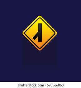 Caution Sign Road on blue background. vector. logo. icon. symbol. Traffic Signs