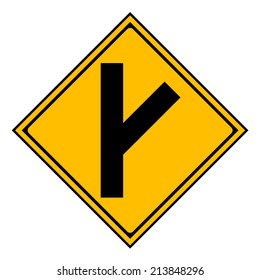 Caution Sign Road on isolated background