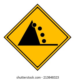 Caution Sign Road on isolated background