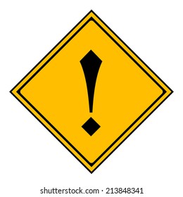 Caution Sign Road on isolated background