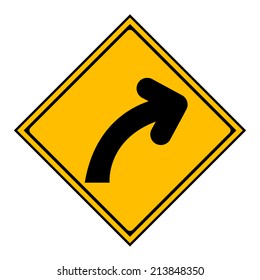 Caution Sign Road on isolated background
