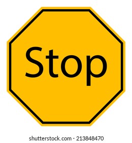 Caution Sign Road on isolated background