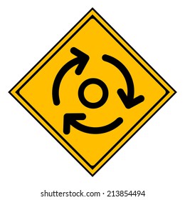 Caution Sign Road on isolated background