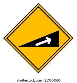 Caution Sign Road on isolated background