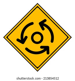 Caution Sign Road on isolated background