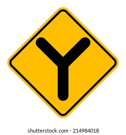 Caution Sign Road on isolated background. Vector Illustration