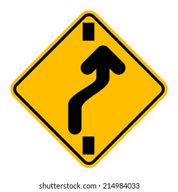 Caution Sign Road on isolated background. Vector Illustration