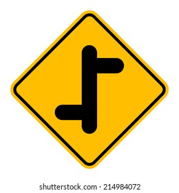 Caution Sign Road on isolated background. Vector Illustration