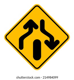 Caution Sign Road on isolated background. Vector Illustration
