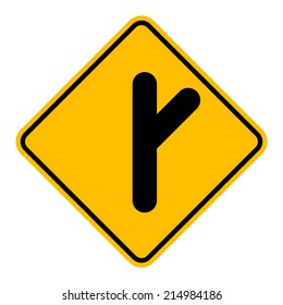 Caution Sign Road on isolated background. Vector Illustration